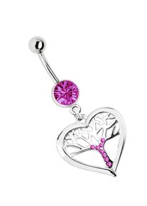 Adelia´s ADELIA ́S Damen Bauchnabelpiercing "Piercing Piercing Bauchnabelpiercing", pink, modisch, Chirurgiestahl, Piercings, 316l Stahl Banane - pink mit