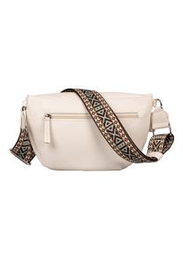 Tom Tailor Damen Bauchtasche "Palina", weiß, Polyurethan, clean, gepflegt, unifarben, Taschen, aus weichem Lederimitat mit effektvollem Schulterriemen