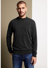 Street One MEN Herren Stehkragenpullover, grau, casual, Gr. XL, unifarben, Web, 60% Baumwolle, 40% Polyester, Pullover, mit Rippstrickdetails