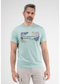 Lerros Herren T-Shirt "Lerros T-Shirt mit Design", blau, Gr. S, 100% Baumwolle, Shirts