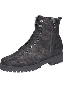 Waldläufer WALDLÄUFER Damen Schnürstiefelette "HANAKO", Gr. 6, schwarz, Nubukleder, elegant, Schuhe, Schnürboots, Komfortboots, mit zwei Reißverschlüsse, H-Weite
