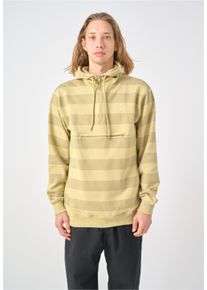 Cleptomanicx Herren Kapuzensweatshirt "Hooded Stripe", grün, casual, Gr. S, gestreift, mehrfarbig, 100% Baumwolle, Sweatshirts, mit praktischem