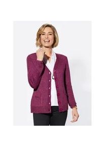 Cardigan Classic Basics Gr. 50, lila (erika, meliert) Damen Strickjacken