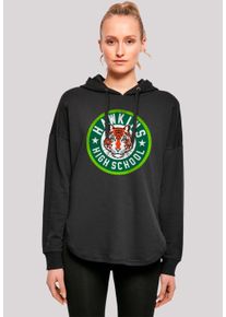 F4NT4STIC Damen Kapuzenpullover "Stranger Things Hawkins Tiger Circle", schwarz, casual, Gr. XS, Obermaterial: 100% Baumwolle, Pullover, Premium