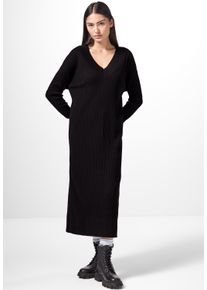 Damen Maxikleid, schwarz, casual, Gr. 36, STREET ONE STUDIO, unifarben, Web, Stoff, 50% Baumwolle, 50% Polyacyl, Kleider, soft und trageangenehm