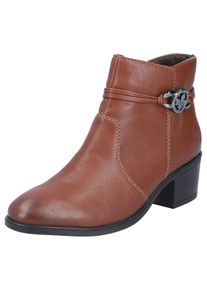 Rieker Damen Stiefelette, Gr. 40, braun, Lederimitat, klassisch, Schuhe, Ankleboots, Klassik-Stiefelette, Blockabsatz, Innenreißverschluss