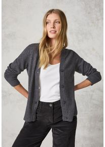 Cecil Damen Cardigan, grau, casual, Gr. XL, unifarben, Web, 37% Baumwolle, 34% Polyacryl, 26% Polyester, 3% Elasthan, Strickjacken, mit Knopfleiste