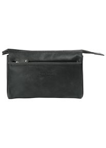 Bruno Banani Kulturbeutel, schwarz, Leder, unifarben, leicht glänzend, Taschen, echt Leder