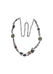 Steuer Damen Lange Kette "Modekette, lang, mehrfarbige Zierde", 96cm, Metall, L: 96cm B: 17.0mm, bunt, Metall, B:17.0mm, Halsketten