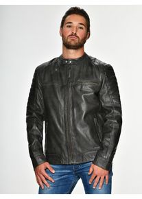 Mustang Herren Lederjacke "James", grau, Gr. XXL, Obermaterial: 100% Leder, Lamm / Innenmaterial: 100% Baumwolle / Fütterung: 100% Polyester, Jacken