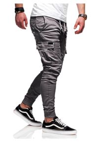 behype Herren Cargohose "LANE", grau, Gr. 30, 97% Baumwolle, 3% Elasthan, Hosen, mit elastischem Bund
