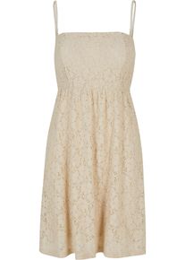 Urban Classics Damen Shirtkleid "Urban Classics Damen Ladies Laces Dress", beige, klassisch, Gr. M, unifarben, 94% Polyamid, 6% Elasthan, Kleider