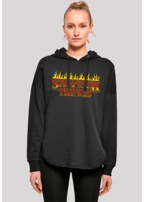 F4NT4STIC Damen Kapuzenpullover "Stranger Things Fire Logo Men Netflix TV Series", schwarz, casual, Gr. XS, Obermaterial: 100% Baumwolle, Pullover,