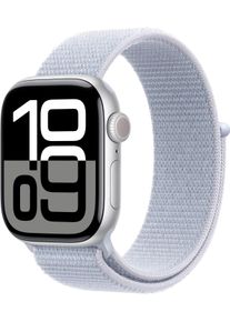 Apple Smartwatch "Watch Series 10 Aluminium", 42mm, Cellular, One-Size, Sport Loop, silber, Smartwatches