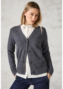 Cecil Damen Cardigan, grau, casual, Gr. XS, meliert, unifarben, Strick, Obermaterial: 37% Baumwolle, 34% Polyacryl, 26% Polyester, 3% Elasthan,