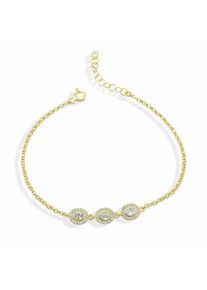 dKeniz Damen Armband "925/- Sterling Silber vergoldet Pure Elegance", 18 + 4cm, Silber 925 (Sterlingsilber), gold, Silber 925 (Sterlingsilber),