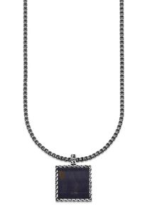 HECHTER PARIS Herren Kette mit Anhänger "Schmuck Geschenk Silber 925 Halsschmuck Halskette Venezianer Stein", Silber 925 (Sterlingsilber), L: 55cm B:
