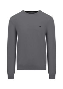 Fynch-Hatton Herren Strickpullover, grau, casual, Gr. XL, unifarben, Strick, Obermaterial: 90% Wolle, 10% sonstige Fasern, Pullover, mit Logo