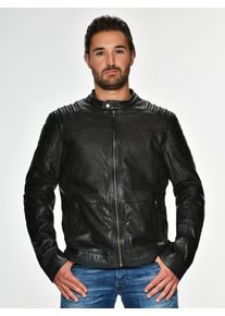 Mustang Herren Lederjacke "Wellington", schwarz, Gr. XXL, Obermaterial: 100% Leder, Lamm / Innenfutter: 100% Baumwolle / Wattierung: 100% Polyester,