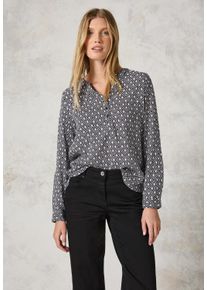 Cecil Damen Langarmbluse, grau, casual, Gr. XXL, bedruckt, Stoff, 100% Viskose, Blusen, aus softer Viskose