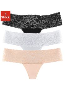 Vivance Damen String, Gr. 32, beige, Single Jersey, Obermaterial: 95% Baumwolle, 5% Elasthan. Spitze: 93% Polyamid, 7% Elasthan (LYCRA), unifarben,