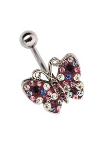 Adelia´s ADELIA ́S Damen Bauchnabelpiercing "Piercing Bauchnabelpiercing", lila, Titan, Piercings, Mit vielen kleinen Steinen in verschiedenen Farben verziert