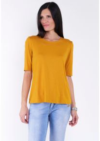Seidel Moden Damen T-Shirt, braun, Basic, Gr. 50, unifarben, Jersey, Obermaterial: 95% Viskose, 5% Elasthan, Shirts, mit Rundhalsausschnitt, MADE IN