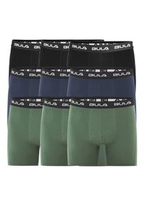 BULA Herren Boxershorts "Frame", Gr. M, schwarz, 95% Baumwolle, 5% Elasthan, mehrfarbig, Unterhosen, im 9er-Pack mit Flatlock-Nähten