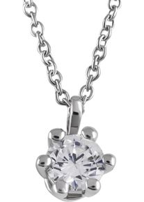 Firetti Damen Kette mit Anhänger "Schmuck Geschenk Silber 925 Halsschmuck Halskette Solitär", Silber 925 (Sterlingsilber), L: 45cm B: 1,3mm, silber,