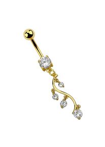 Adelia´s ADELIA ́S Damen Bauchnabelpiercing "Piercing Bauchnabelpiercing", transparent, Chirurgiestahl, Piercings, Mit 7 mm gefasstem Stein und Anhänger