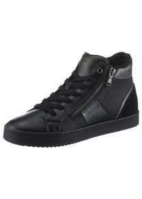 Geox Damen Sneaker "D BLOMIEE F", Gr. 38, schwarz, Lederimitat, Veloursleder, sportlich, Schuhe, High Top Sneaker, Schnürboots mit praktischem