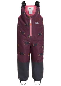 Jack Wolfskin Kinder Outdoorhose "GLEELY 2L INS PRINT BIB K", lila, Gr. 116, 1. OBERSTOFF 100% POLYESTER, 2. OBERSTOFF 100% POLYAMID, FUTTER 100%
