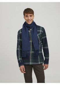 Jack & Jones JACK & JONES Damen Strickschal "JACTORONTO WOVEN SCARF", blau, modisch, Gr. 1, unifarben, Strick, Wolle, Modetücher