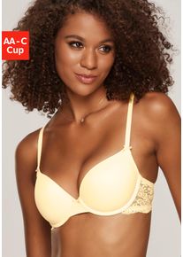 Nuance Damen Schalen-BH, Gr. 80, gelb, Spitze, Microtouch, Obermaterial: 85% Polyamid, 15% Elasthan, feminin, BHs, im Rücken aus Spitze, Cups aus