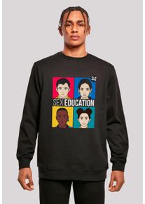 F4NT4STIC Herren Sweatshirt "Sex Education Teen Illustrated Netflix TV Series", schwarz, casual, Gr. M, Obermaterial: 50% Baumwolle, 50% Polyester,