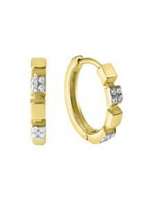 Vivance Damen Paar Creolen "375/- Gelbgold bicolor Zirkonia", ONE-SIZE, Gold, bunt, Gold, Ohrringe
