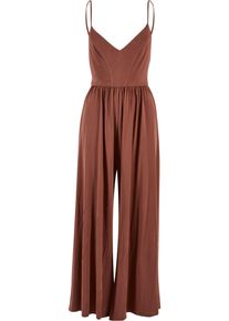 Urban Classics Damen Jumpsuit "Urban Classics Damen Ladies Modal Spaghetti Jumpsuit", orange, Gr. 5XL, unifarben, 77% Modal, 23% Polyester, Overalls