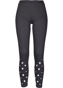 Urban Classics Damen Leggings "Urban Classics Damen Ladies Eyelet Leggings", schwarz, Gr. S, unifarben, 95% Baumwolle, 5% Elasthan, Hosen