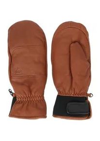 Fäustlinge SOS "Stoneham" Gr. 8, braun (karamell) Damen Handschuhe aus echtem Leder