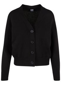 Urban Classics Damen Strickjacke "Urban Classics Damen Ladies Rib Cardigan", schwarz, Gr. L, unifarben, 50% Baumwolle, 50% Polyacryl, Strickjacken