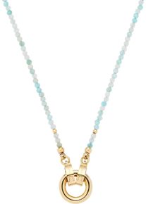 Leonardo Damen Charm-Kette "Halskette aqua Pippa Clip&M, 023748", Edelstahl, L: 70cm B: 2mm, blau, Edelstahl, B:2mm, Halsketten, mit Amazonit