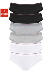H.I.S. H.I.S Damen Bikinislip, Gr. 36, schwarz-weiß, Obermaterial: 95% Baumwolle, 5% Elasthan, unifarben, Unterhosen, aus elastischer Baumwoll-Qualität