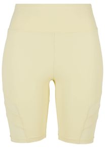 Urban Classics Damen Stoffhose "Urban Classics Damen Ladies High Waist Tech Mesh Cycle Shorts", gelb, Gr. L, unifarben, 80% Polyimid, 20% Elasthan,
