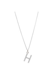 Smart Jewel Damen Kette mit Anhänger "Buchstabe H mit Zirkonia Steine, Silber 925", 45cm, Silber 925 (Sterlingsilber), silber, Silber 925