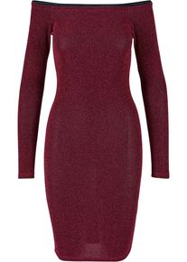 Urban Classics Damen Shirtkleid "Urban Classics Damen", rot, klassisch, Gr. M, unifarben, 96% Polyester, 4% Elasthan, Kleider