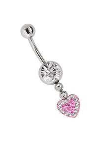 Adelia´s ADELIA ́S Damen Bauchnabelpiercing "Piercing Bauchnabelpiercing", rosa, Chirurgiestahl, Piercings, Banane mit 8 mm Zirkoniakugel in klar
