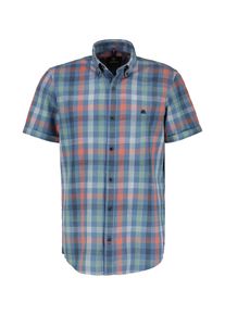 Lerros Herren Karohemd "Lerros Kariertes Kurzarmhemd", blau, Gr. S, 100% Baumwolle, Hemden