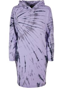 Urban Classics Damen Shirtkleid "Urban Classics Damen Ladies Oversized Tie Dye Hoody Dress", lila, Basic, Gr. M, Batikmuster, 100% Baumwolle, Kleider