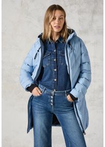 Cecil Damen Steppmantel, blau, casual, Gr. M, unifarben, Stoff, 100% Polyester, Mäntel, mit Kapuze