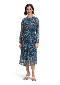 BETTY & CO BETTY & CO Damen Druckkleid "Betty & Co Casual-Kleid mit Rundhalsausschnitt", blau, casual, Gr. 36, Netz, Obermaterial: 95% Polyester, 5% Elasthan.